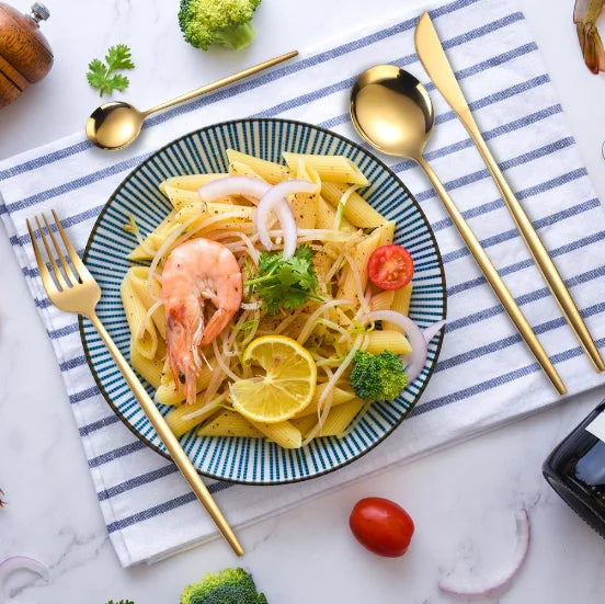 Conjunto de Talheres em Aço Inoxidável 24 Peças - Facas, Garfos e Colheres para Cozinha - Sem Estojo