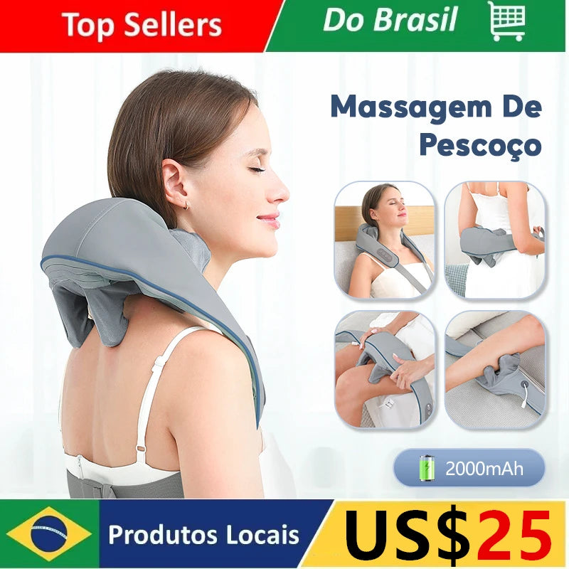 Massageador de Pescoço e Costas, Massageador de Pescoço e Ombros, Massageador para Trapézio, Massageador Elétrico para Pescoço